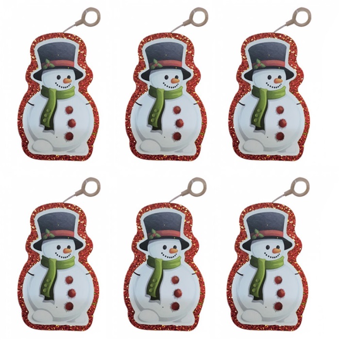 Yılbaşı Ağacı Kırmızı Simli Kardan Adam Süs