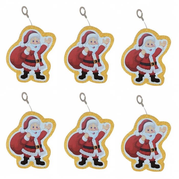 Altın Renkli Noel Baba Asma Süs Simli