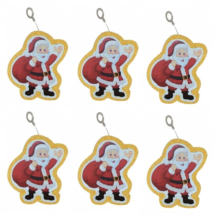 Altın Renkli Noel Baba Asma Süs Simli