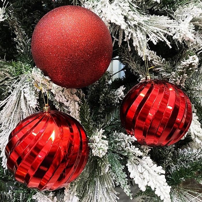 Yılbaşı Ağacı Süsleri Kırmızı Top Süs
