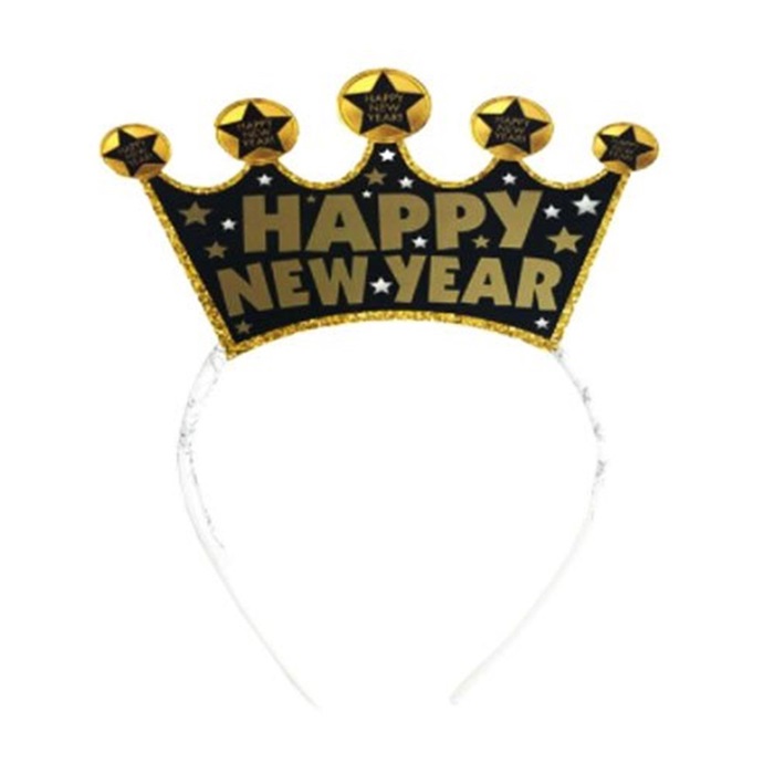 Yılbaşı Altın Happy New Year Taç