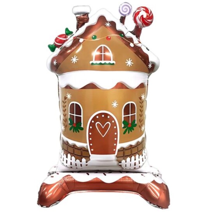 Yılbaşı Ayaklı Şeker Evi Folyo Balon