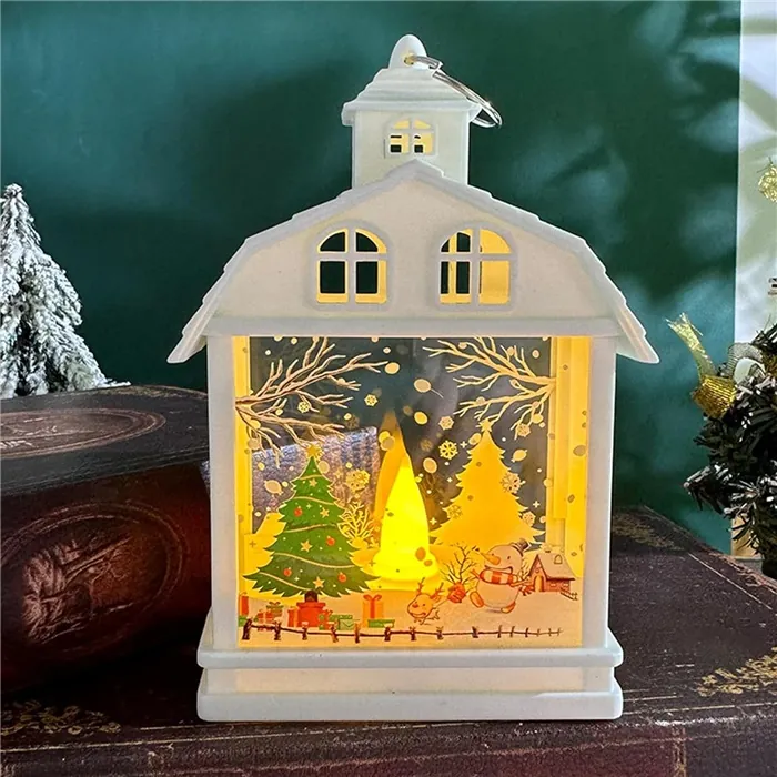 Yılbaşı Beyaz Noel Ev Led Işıklı Lamba