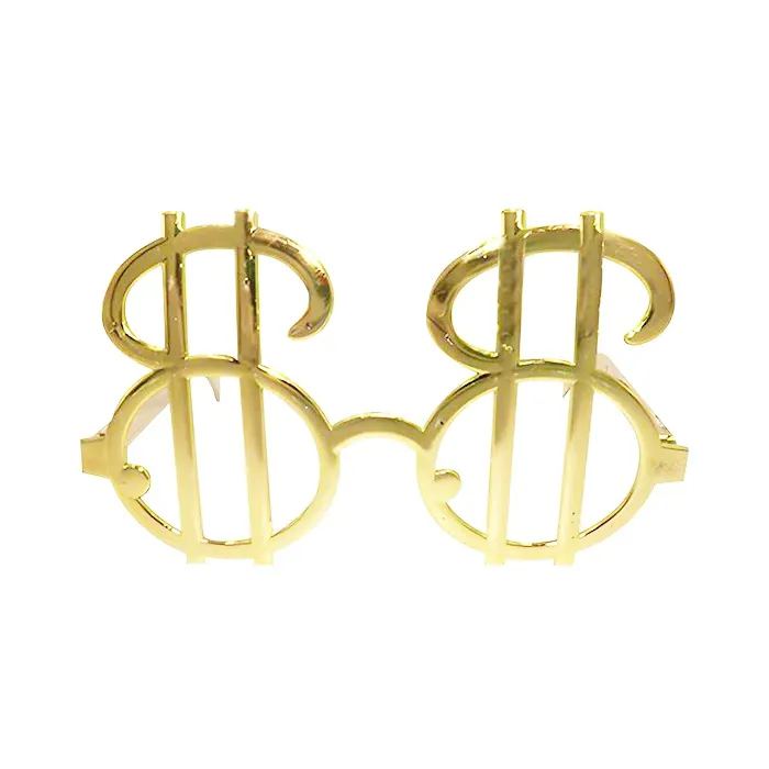 Altın Renkli Dolar Parti Gözlük