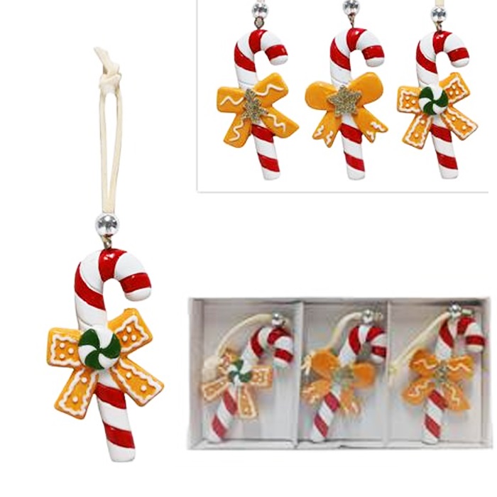 Yılbaşı Fiyonk Süslü Baston Şeker 3 LÜ