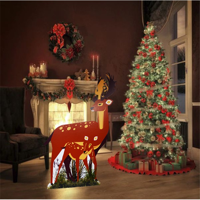 Yılbaşı Geyik Ayaklı Pano