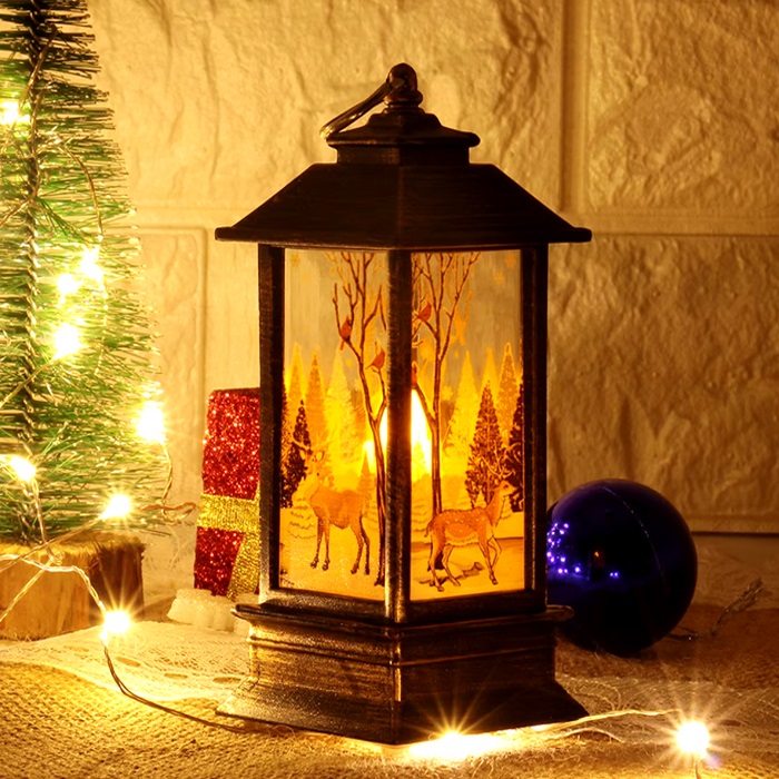 Yılbaşı Geyik Desenli Led Işıklı Lamba