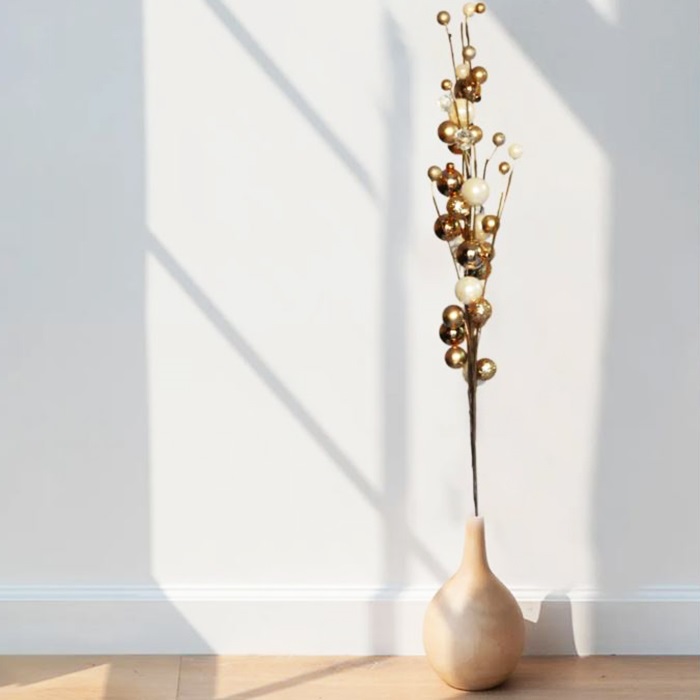 Yılbaşı Gold Süslü Dal Dekor Obje