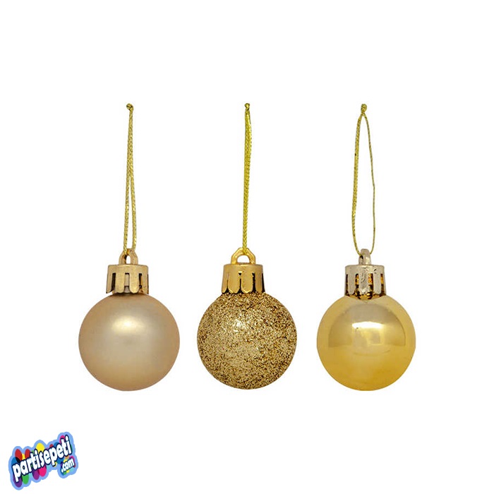 Yılbaşı Ağacı Mini Gold Renkli Top Süs