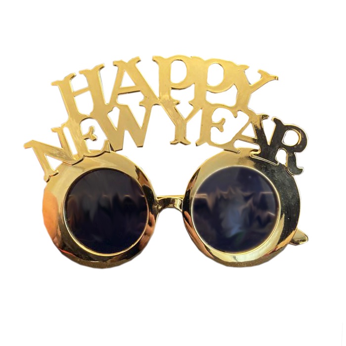 Altın Renkli Happy Nea Year Gözlük