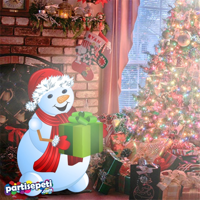 Yılbaşı Kardan Adam Ayaklı Pano 