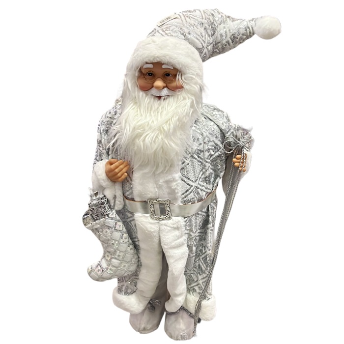 Yılbaşı Kayaklı Noel Baba Beyaz