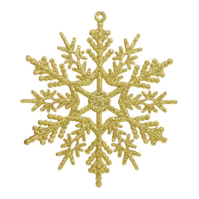 Yılbaşı Gold Renkli Kar Tanesi Asma Süs