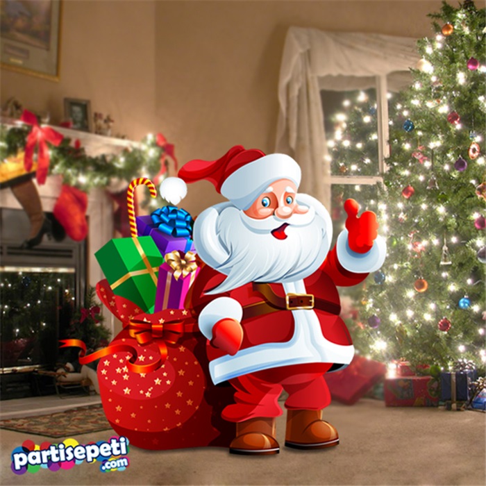 Yılbaşı Noel Baba Ayaklı Pano