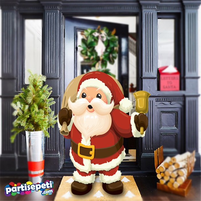 Yılbaşı Noel Baba Çanlı Ayaklı Pano