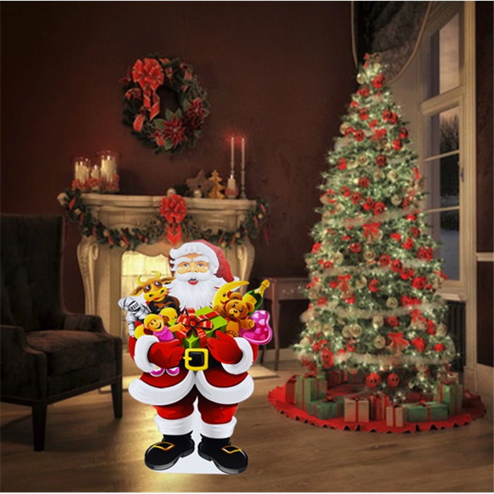 Yılbaşı Noel Baba Ve Arkadaşları Ayaklı Pano