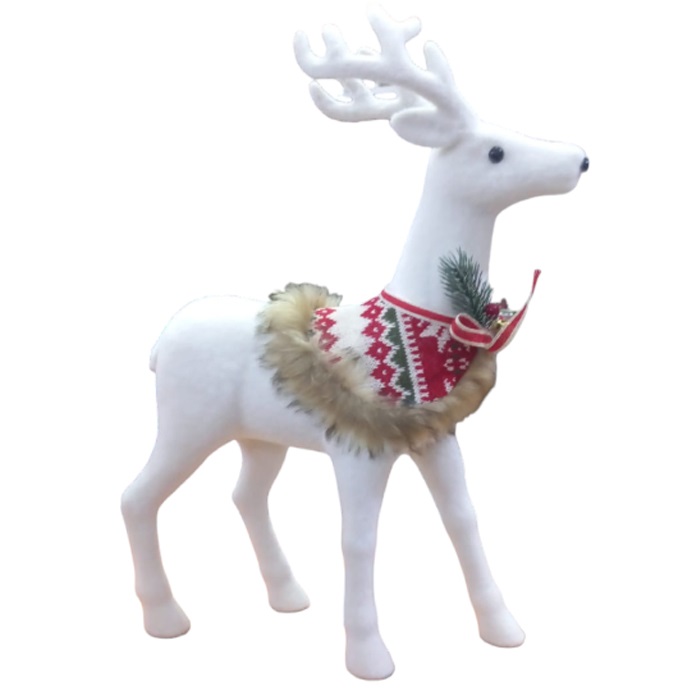 Yılbaşı Beyaz Renkli Geyik Dekor Süs