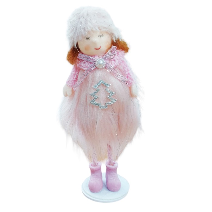 Yılbaşı Peluş Pembe Bebek Dekoratif Süs