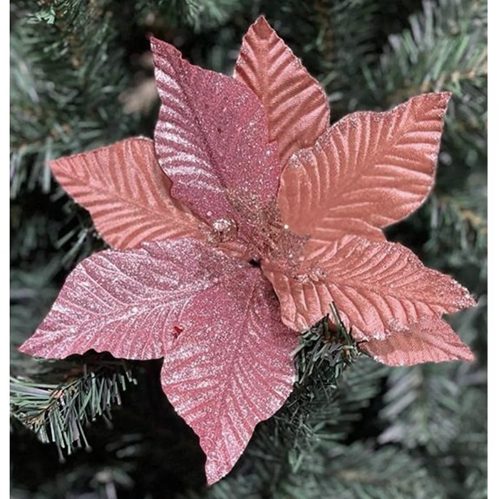 Yılbaşı Rose Gold Renkli Ata Yapay Çiçek