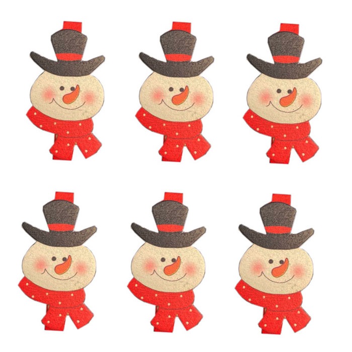 Yılbaşı Şapkalı Kardan Adam Mandal Süs