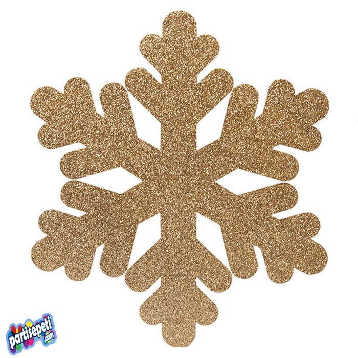 Yılbaşı Gold Renkli Kar Tanesi Asma Süs