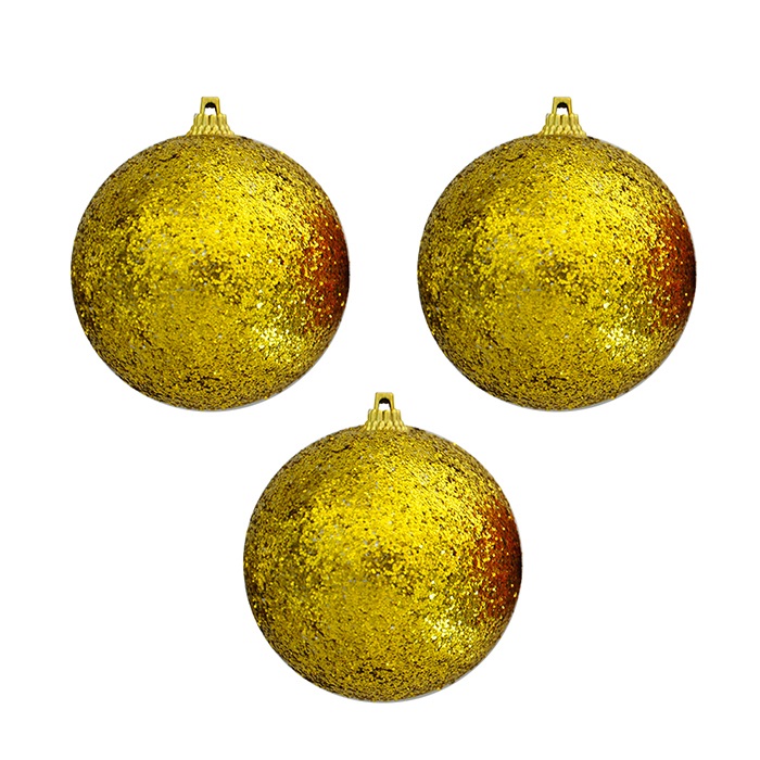 Yılbaşı Ağacı Simli Gold Top Süs 8 CM