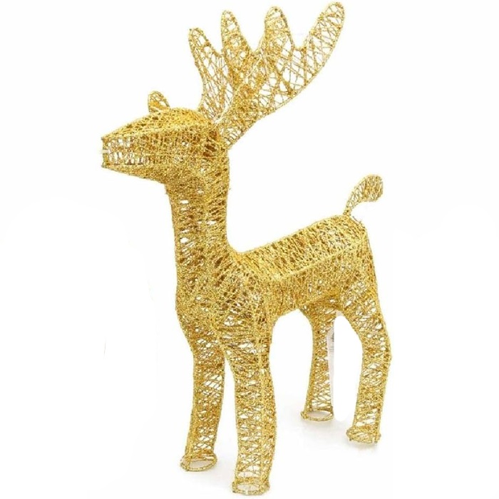 Yılbaşı Simli Dekoratif Altın Renkli Geyik Süs