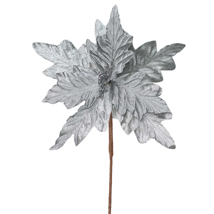 Yılbaşı Yapay Ponsetya Gümüş Renk