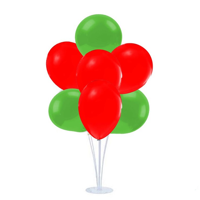 Yılbaşı Yeşil Kırmızı Ayaklı Balon Standı