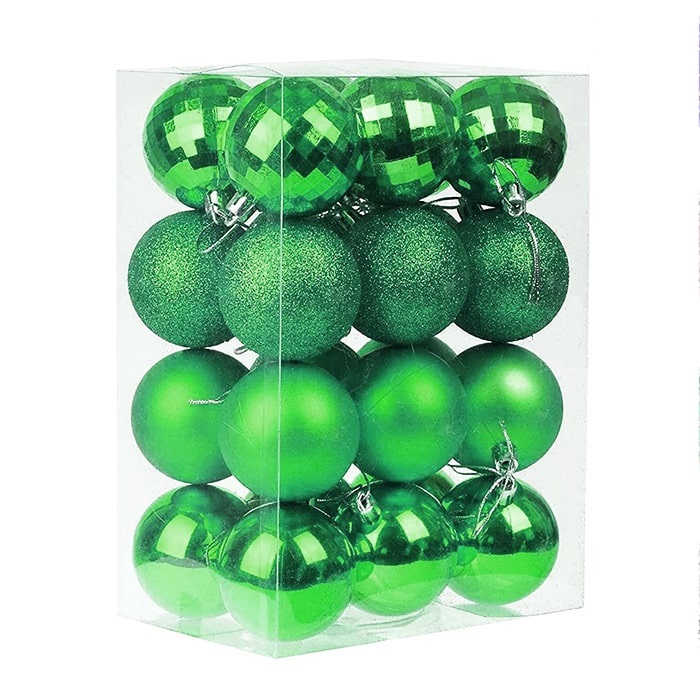 Yılbaşı Yeşil Top Ağaç Süs 16 Adet
