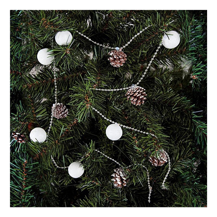 Gümüş Renkli Yılbaşı Ağacı Zincir Süs