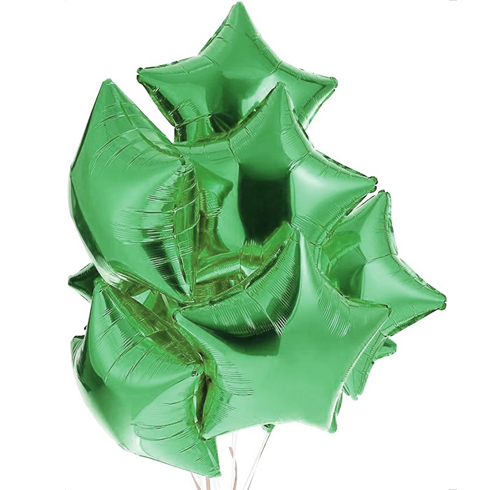 Koyu Yeşil Renkli Yıldız Folyo Balon