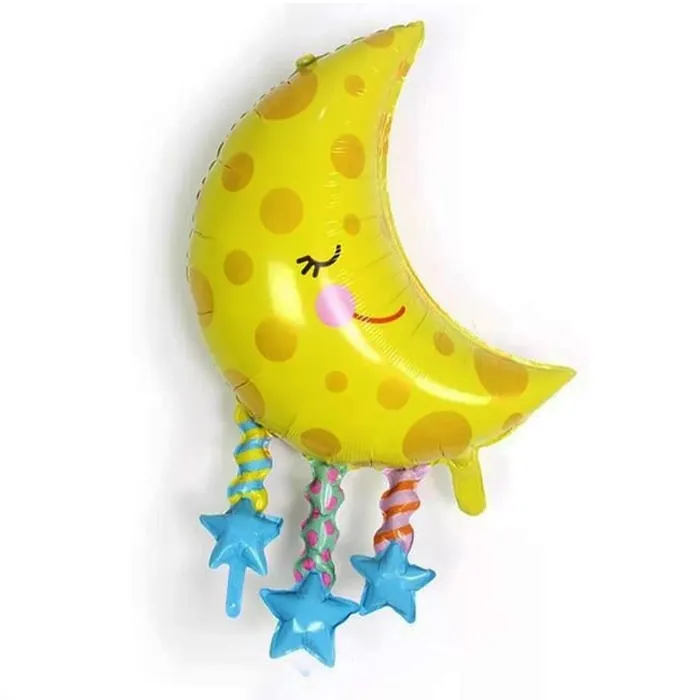 Yıldızlı Ay Sarkıtlı Folyo Balon