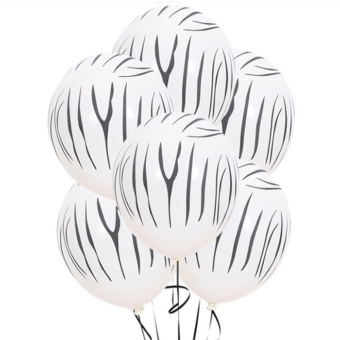 Zebra Beyaz Desenli Balon