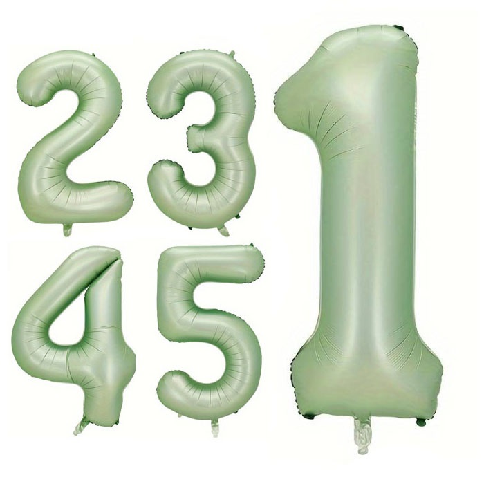 Zeytin Yeşili Rakam Folyo Balon